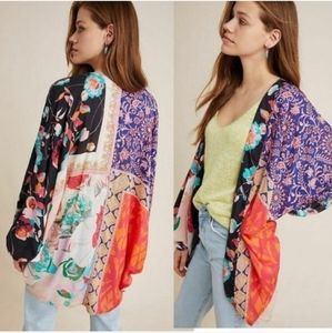 Anthropologie Akemi + Kin Tatiana Boho Cocoon Kimono One Size Patchwork